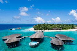 Over-water villas at the St Regis Maldives Vommuli Resort in Dhaalu Atoll